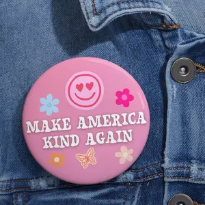 Anti Trump Button, Make America Kind Again, Y2K Aesthetic, Pink Girly Gen Z, Political Statement Pin, Feminist 3 Sizes Available