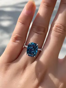 1 PC Glamorous Blue Cubic Zirconia Marquise Ring For Women For Wedding Engagement Party Jewelry Valentine's Day Gift