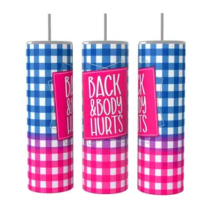 Funny Back And Body Hurts 20 oz Tumbler Coffee Drinkware Insulated Skinny Multicolor Flasks with Lid and Straw for Hot & Cold Drinks