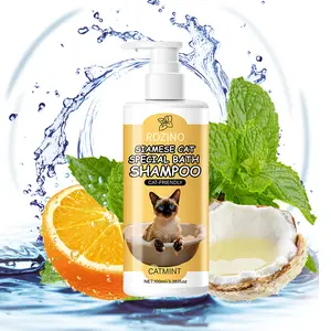 Rozino Siamese Cat Special Bath Shampoo with Catmint & Coconut Oil 100ml Gentle Foaming Formula Deep Cleans Conditions Shiny Coat Prevents Tangles Cat Friendly