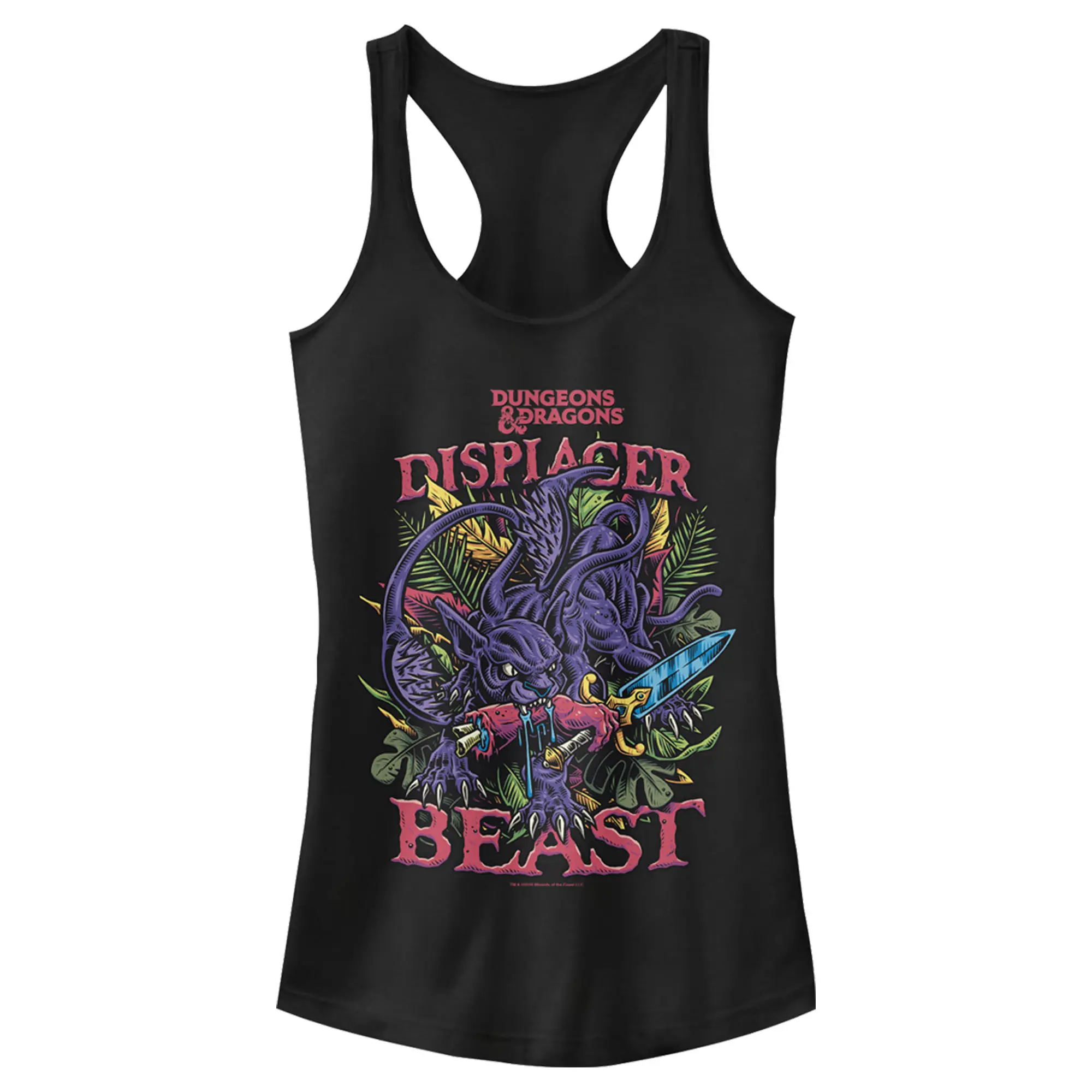 Juniors Womens Dungeons & Dragons Displacer Beast Racerback Tank Top