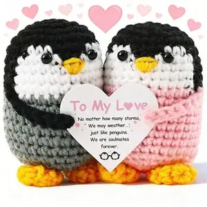 Valentines Day Gifts for Her Boyfriend Girlfriend Animals to My Love Crochet Penguins Wedding Anniversary Valentines Birthday Small Gift for Women Men Romantic Presents Couples Wife Husband