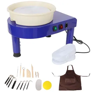 Professional Pottery Wheel for Adults,11inch Ceramic Forming Machine,60-300RPM Adjustable Speed,Foot Pedal Control & Detachable Basin,Ideal for Art Craft DIY and Pottery Work,Blue Color