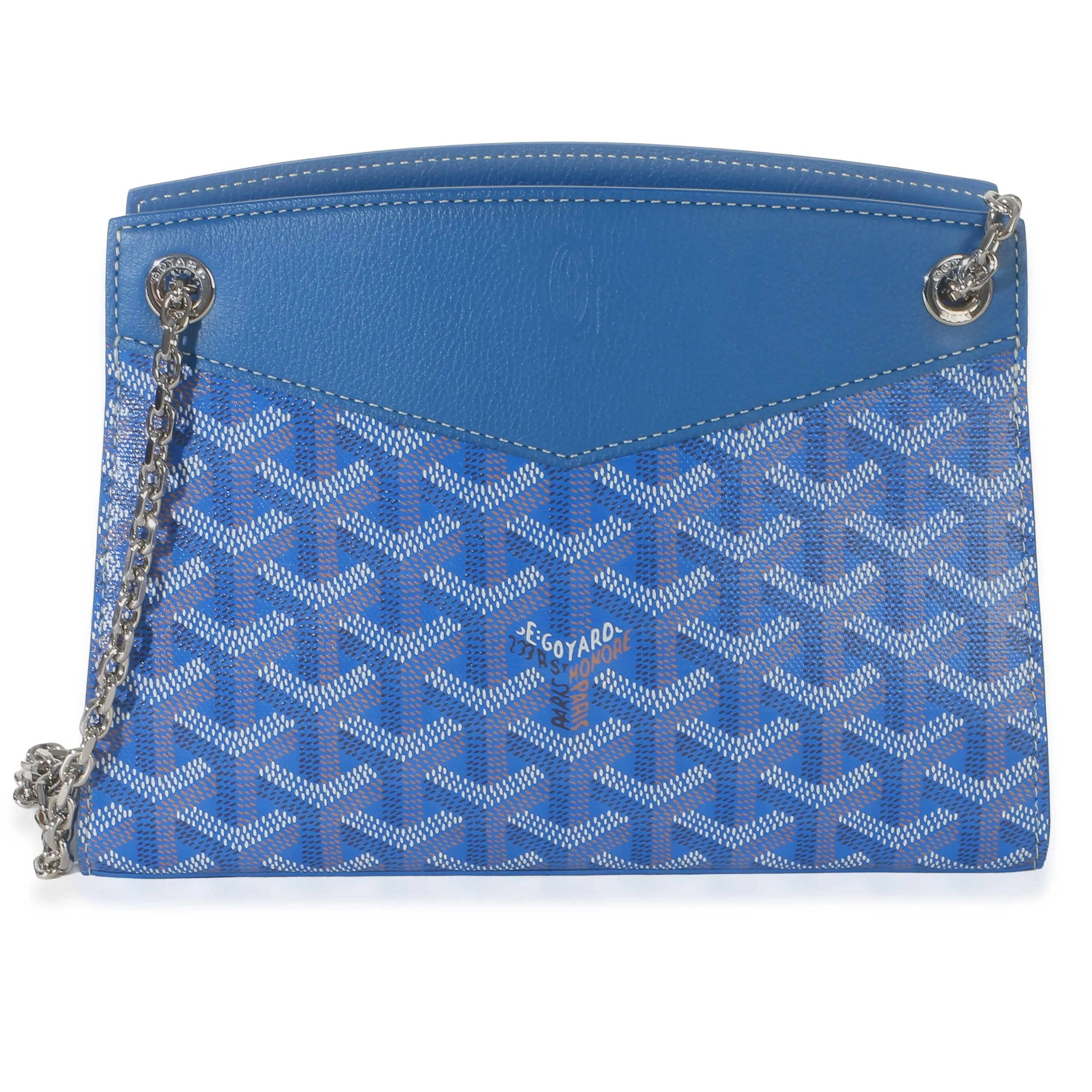 Pre-owned Goyard Canvas Shoulder Bag NY155007 Blue Goyardine Mini Rouette Structure