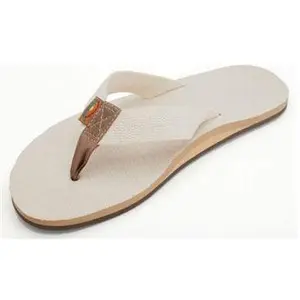 Rainbow Sandals Single Layer Hemp Top and Strap with Arch Support (Mens) - Natural