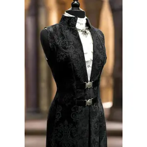 NECROMANTIC COAT/VEST - BLACK VELVET BROCADE