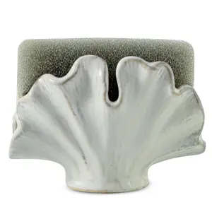 Ceramic Sponge Holder,Sponge Holder for Kitchen Sink,Compact Sink Caddy Organizer-Scouring Pad and Dish Holder,Farmhouse Kitchen Decor Cute Gadgets Accessories