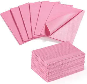 Etercycle Disposable Nail Mats - 20Pcs Fordable Nail Art Table Mats for Table Acrylic Nail Practice Sheet, 3 Ply Waterproof 13" X 18" Clean Pads Nail Art Accessories (Pink)