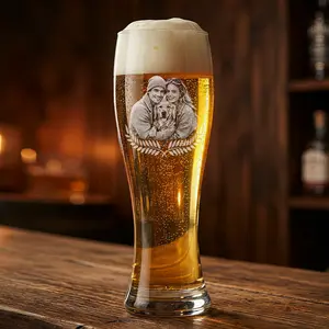 Personalized Beer Glass Gift – Custom Laser Etched Photo Glass for Birthdays, Weddings & Celebrations, Pets