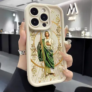 May Jesus bless you Pattern TPU mobile phone case Suitable for iPhone 17AIR 16ProMax 15 14 13 12 11 Plus cases camera full protector fashion high quality design fingerprint resistant gift anti drop durable Tempered Glass Spooky Haunted House Wood
