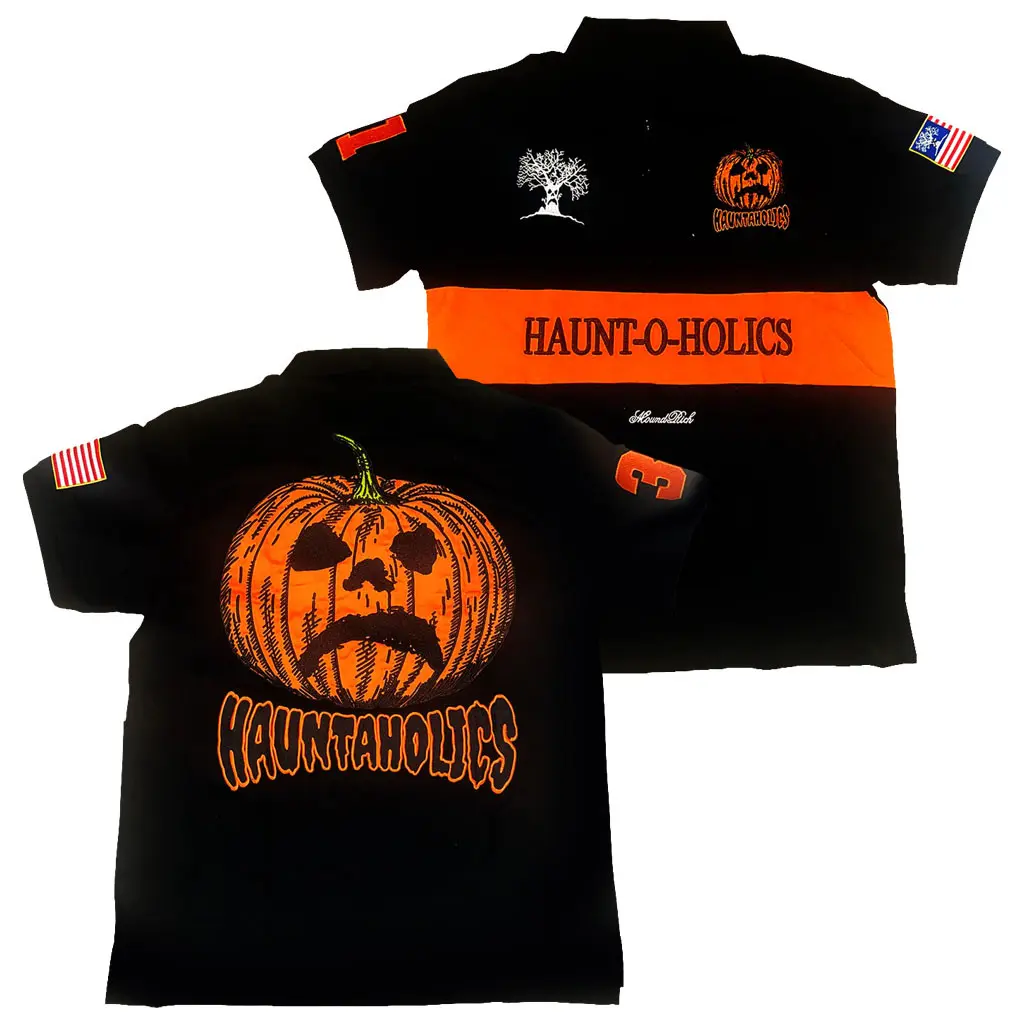 Haunted Mound Merch Hauntaholics Black Polo Shirt Gifts For Rap Lovers - Polo Shirt HG