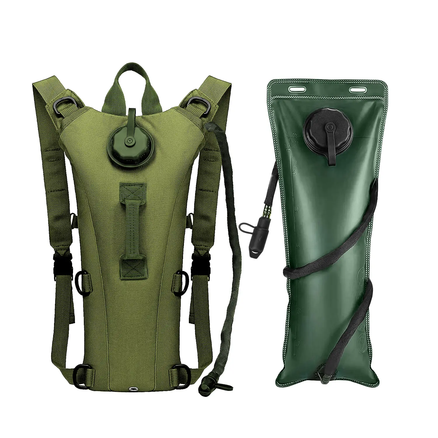 Lightweight Tactical Hydration Pack - 3L TPU Leakproof Water Bladder, Waterproof Oxford Fabric Backpack with Shoulder Strap for Hiking, Fitness, Outdoor Sport, Travel Accessories to Hydrate