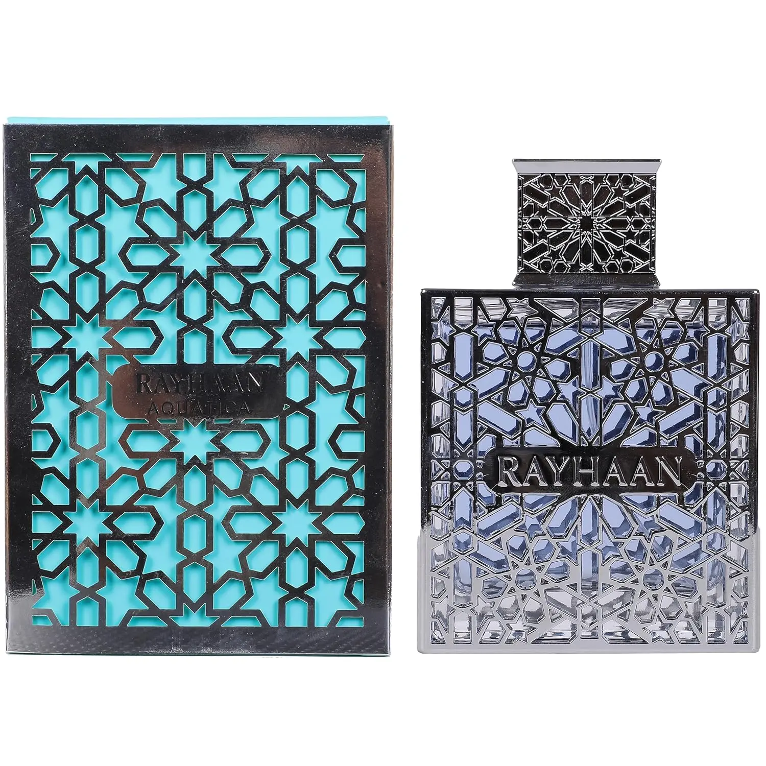 Rayhaan Aquatica Men's Long-Lasting Eau de Parfum Spray - Fresh, Marine, Citrus, Clean Scent - 3.4 oz/100 ml