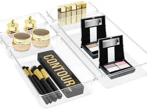 Sorbus Skin Care Organizer, 5-Piece Set Storage Bin Drawer Organizers for Cosmetic, Bathroom, Vanity Boxes Cabinet Plastic Hand