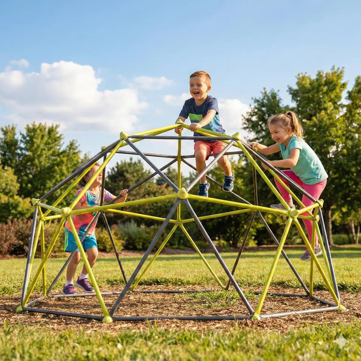 Toys & Hobbies Sturdy Metal 10-Sided Outdoor Climbing Frame - Modern Sports Toddler Activity Center with Colorful Climbing Stones, Rods, 10ft Height, 110.24in Diameter, 78.26lbs for 3-4Y Kids’ Backyard Playset (Playground Equipment)