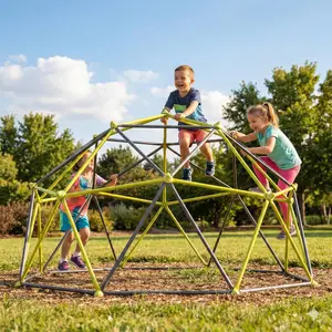 10-Sided Outdoor Climbing Frame, 10ft Toddler Activity Center with Colorful Climbing Stones, Age 3+ Kids Jungle Gym Playset for Backyard Garden Fun (Toys & Hobbies Playground Equipment)