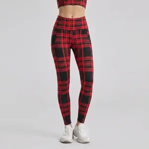 CQQNBV Women's High Waisted Leggings - Full Length, Buttery Soft, Tummy Control Leggings for Women, Ideal for Workout, Running, Leggings Women checkered print pants