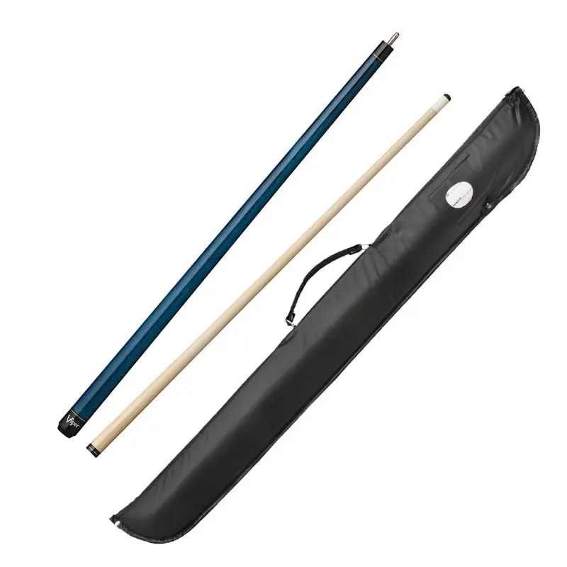 Elite Series Pool Cue Stick and 1x1 Case Set, Blue Unwrapped Maple Hardwood Billiard Cue with Pro Taper and Adjustable Weight, Billiards Cue, Balanced Grip