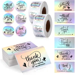 1120 Pcs Thank You Cards and Stickers for Supporting My Small Business, Holographic Thank You Labels for Your Order Packaging (Holographic Style) - Home Improvement.