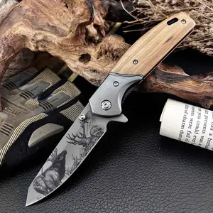 Outdoor Fishing Practical Tool, Fatty Deer Folding Design Pocket Knife, Convenient Daily Carry, Affordable, Essential Gear for Anglers, Well Designed Blades, Portable Hand Tool