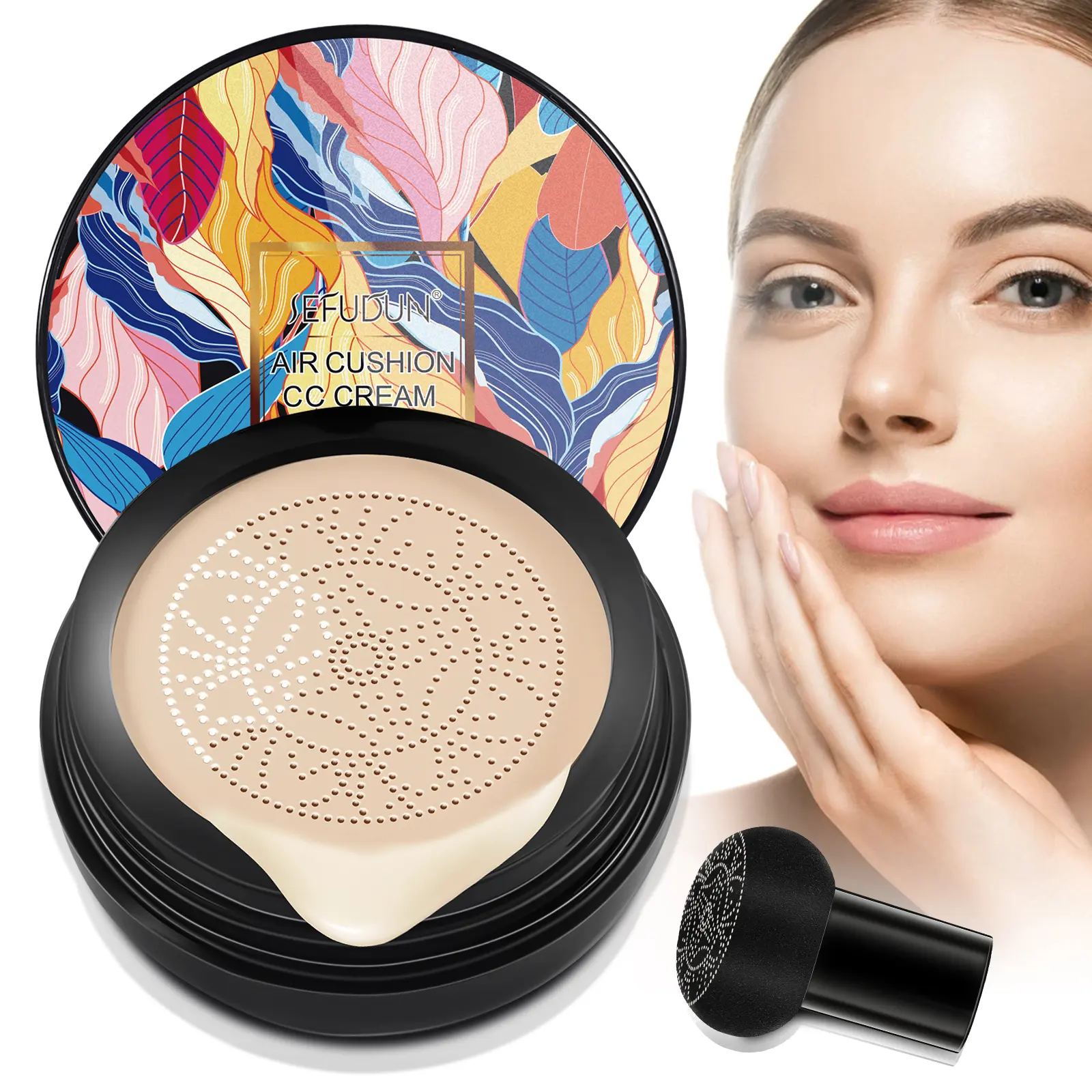 Sefudun Air Cushion CC Cream, Hydrating Full Coverage Foundation and Blemish Concealer, Long Lasting Oil Control for Normal Skin, Moisturizer, Cosmetic, Long Lasting Foundation, Concealer And Foundation