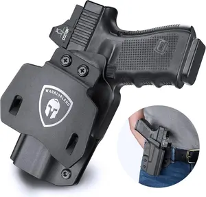 WARRIORLAND OWB Holster Optic Cut for Glock 17/G19/G26/G34 Gen 3-5,G17/G19/G34 Gen 4-5 MOS,G19X/G44/G45,G22/23/31/32/27/33 Gen 3-4,G26/G45/G47 Gen 5 MOS,G49 Gen 5 MOS,Ruger RXM,Shadow Systems MR920,Right Hand