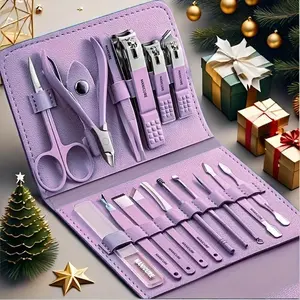 1set Premium Stainless Steel Manicure & Pedicure Kit - Modern Style Nail Clipper Set with Straight Edge, Nail Clippers, Nail File, Ear Pick, Scissors - Professional Grooming Tools for Travel & Beauty Care