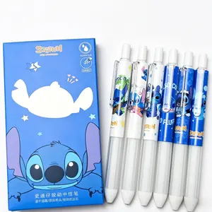 Disney Stitch Black Gel Pens Pack of 6 - Perfect for Fans with Smooth Writing Experience and Clear Legible Text Ideal for School Work or Personal Use