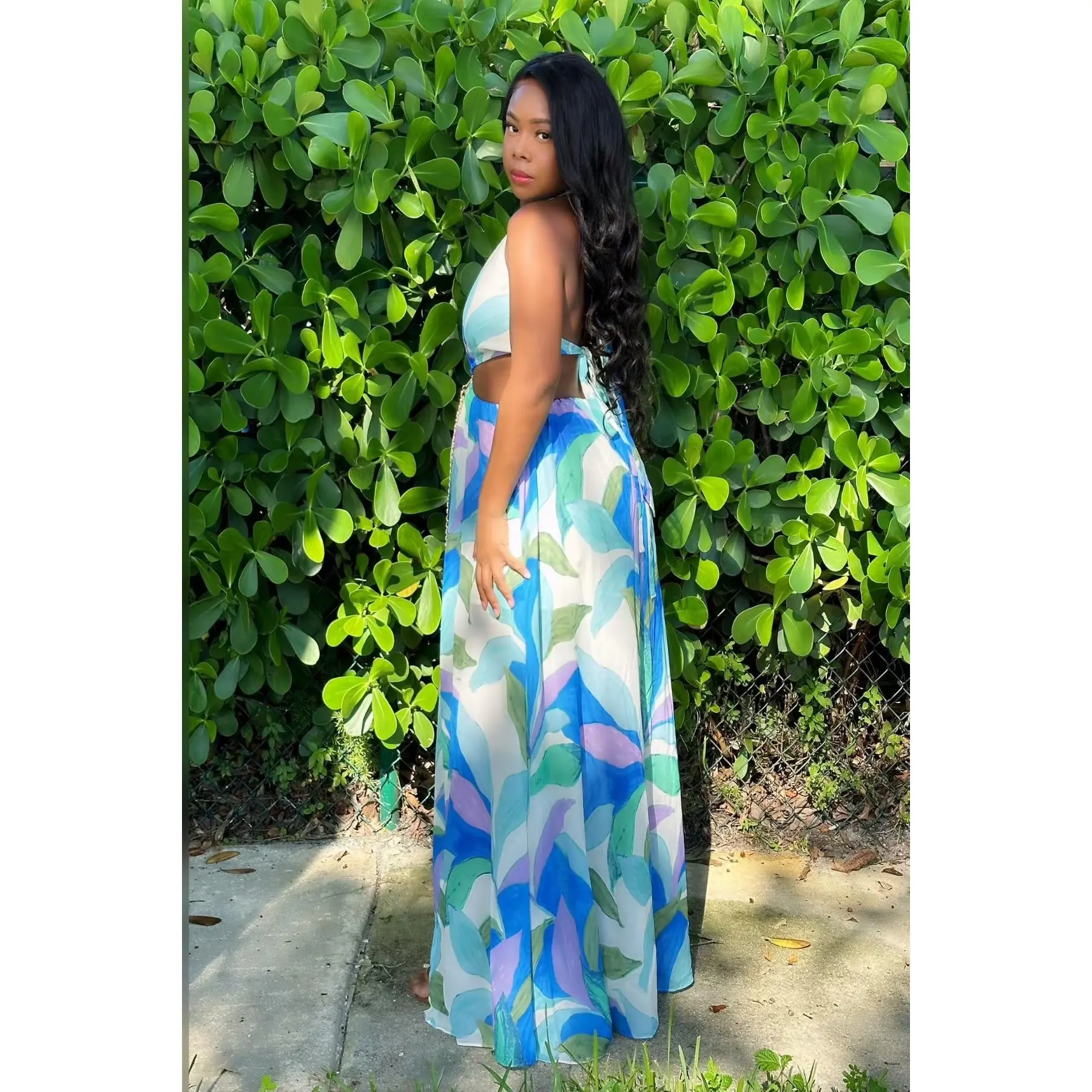 Blueberry Swirl Maxi Dress