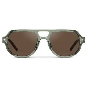 Clay - Men's Performance Court Aviator Sunglasses - Polarized Anti-Reflective Lens, Non-Slip Fit