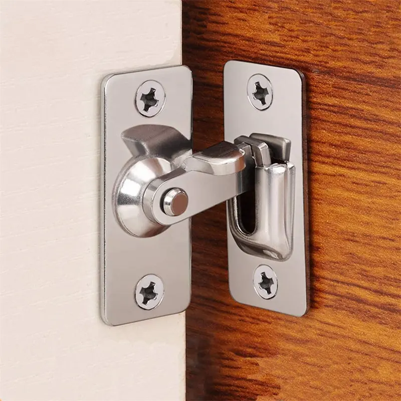 1set Right Angle lock Heavy-Duty Stainless Steel Door Lock Latch, Secure Your Home with This Security Latch