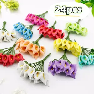 24pcs Artificial Hyacinth Lily Bouquet, Crafted Realistic Flowers for Wedding Decor & Home Decoration, Perfect for Special Occasions
