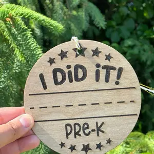 Personalized Graduation Keepsake Ornament - "I Did It!" Child Handwriting Memory Gift