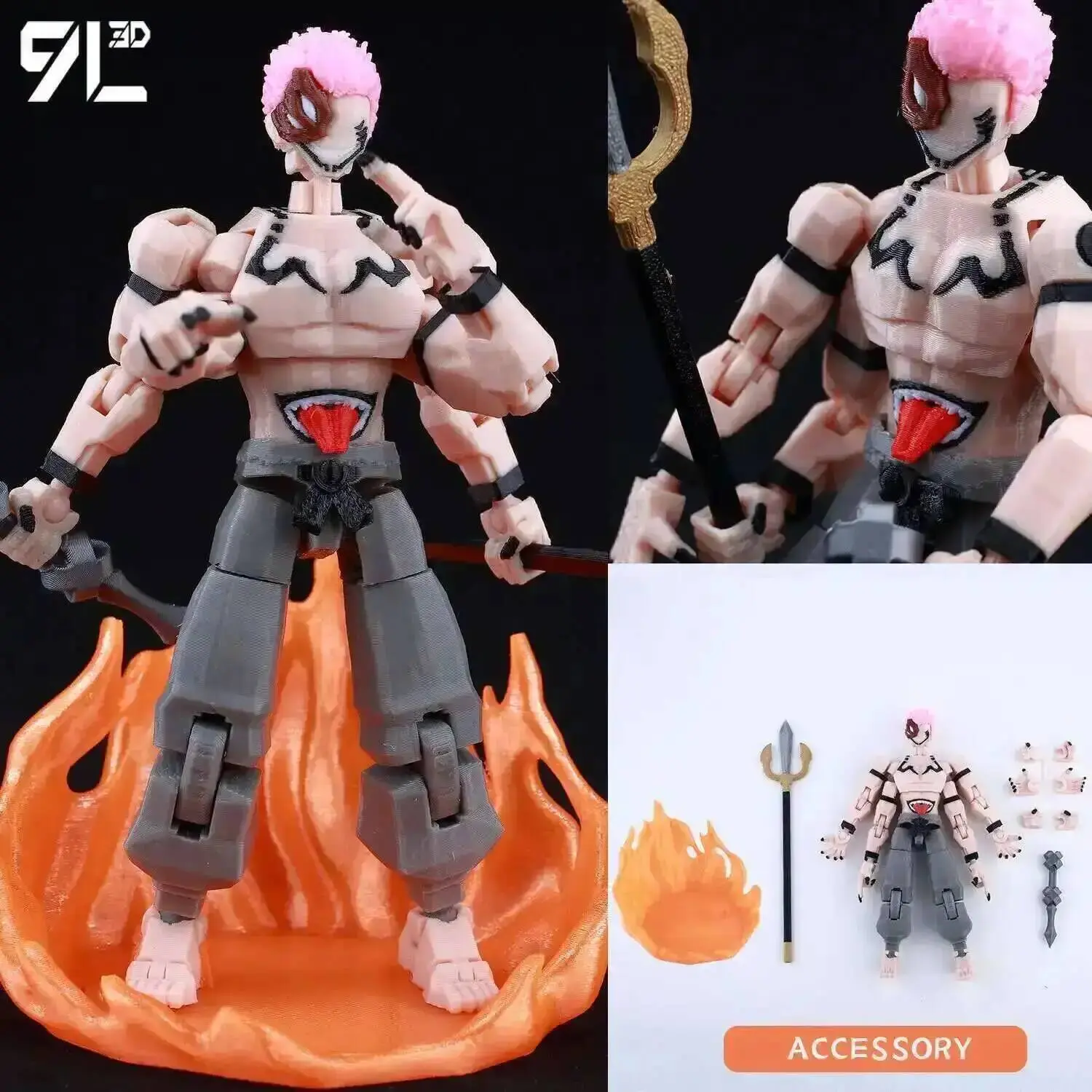 9LToyWodu Printed T13 LUCKY13 Nanami Kento Poseable Figure JJK