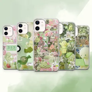 Kawaii Smiski Phone Case Green Japan Anime Cover for iPhone X, 11, 12, 13, 14, 15, 16, 17 & more – check our available sizes