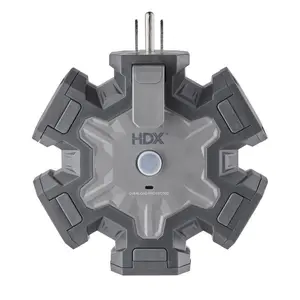 15 Amp 5 Outlets Power Hub Grey Overload Protected Electrical Outlet