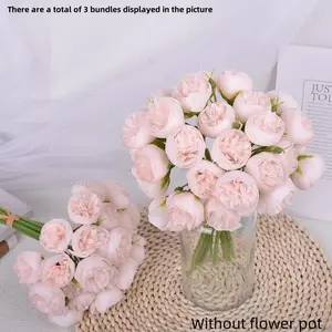 Elegant Artificial Faux Silk Rose and Peony Bouquets, Realistic Decorative Floral Arrangements, Flower Arrangement for Home Decoration, Wedding & Special Occasion Party Decor Pack, Peonies Bouquet