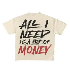 All I Need Is A Lot Of Money Print T-Shirt – Motivational Graphic Short Sleeve Tee for Men & Women, Casual Streetwear, Fun Quote Shirt Crewneck Cotton dark design