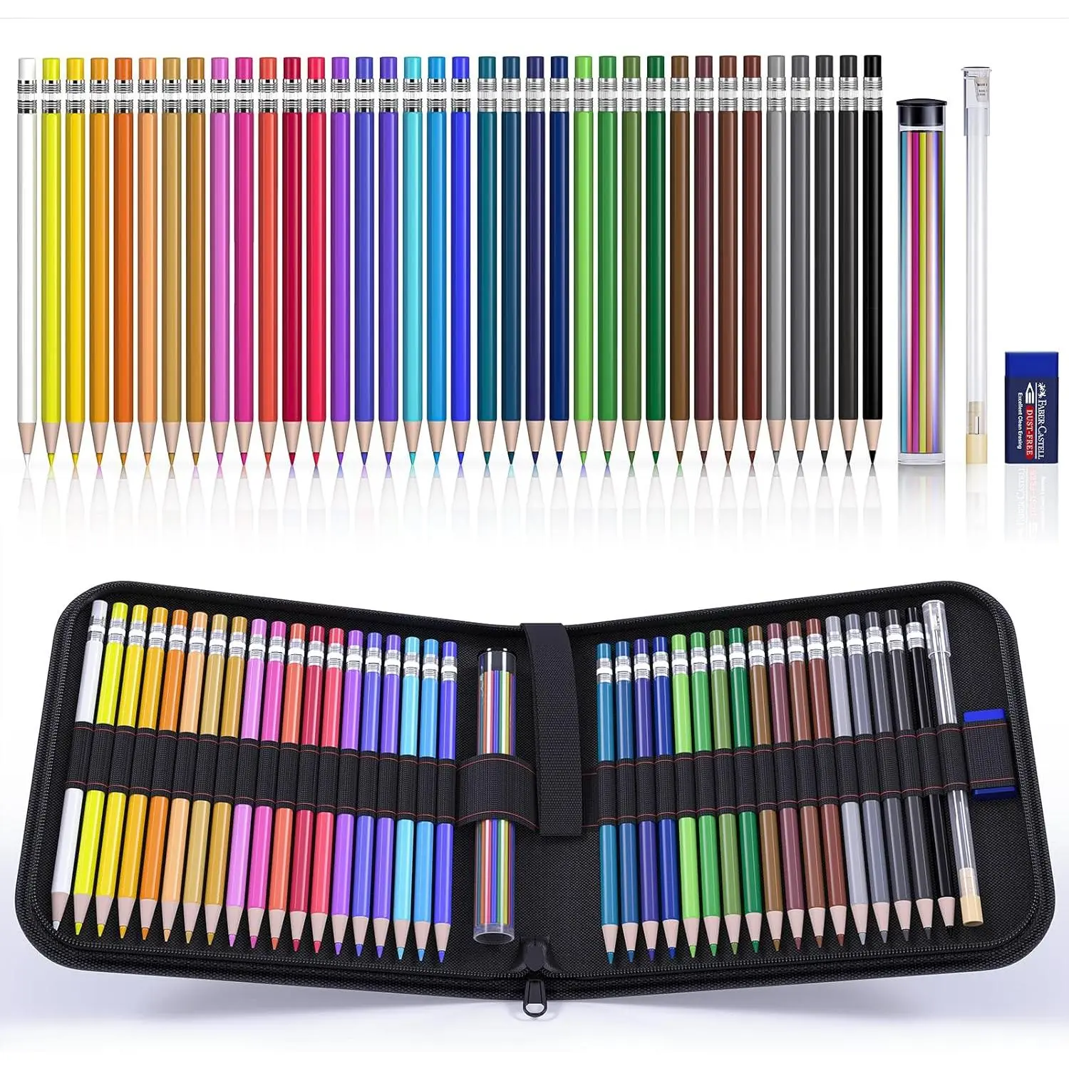 Mechanical Colored Pencils, Erasable Mechanical Pencils with Sharpener and Bag, Aesthetic Drafting Tools Ideal for Both Beginners 2.6mm, 36 count