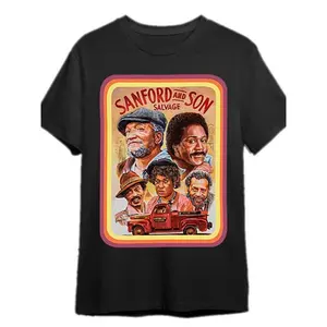 Sanford & Son Vintage Style Men's T-shirt-100%25 Cotton, Short Sleeve, round Neck, Classic TV Show Design-Suitable for Casual Wear and Theme Parties, Vintage T-shirt Tropical Breathable Menswear Soft Top Asian