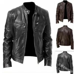2026 New American Style Button Design Cool Biker Jacket, Multi-Pocket PU Leather Stand Collar Zip-Up Coat Gooner Eat Sleep Goon Repeat T-Shirt malcolm todd