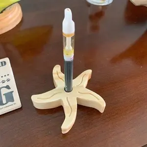 Vape Pen Holder - Starfish - Solid Wood, Holds 510 Thread Vape Pens &/or Cartridge