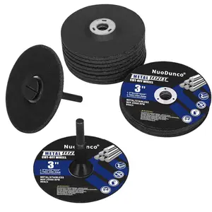 22Pack - 3 Inch Grinding & Cutting Wheel and Mandrel Kit 10Pcs Cut Off Wheel + 10Pcs Grinding Discs + 2 Set 1/4 Stem Mounting Mandrel for Die Tool Discs