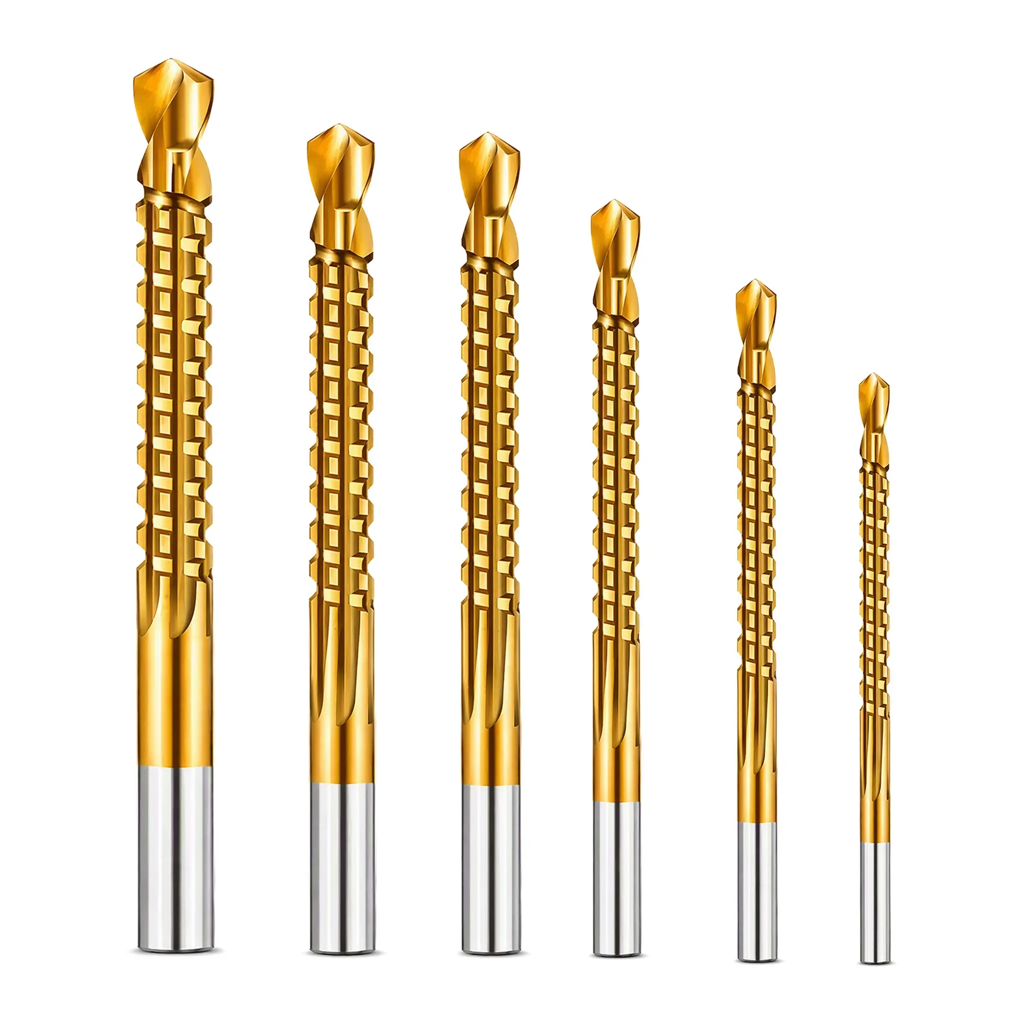 Titanium Coated Serrated Twist Drill Bit Set - High Speed Steel Sawtooth Bits, Multi-Function Drilling Kit for DIY Handcraft & Home Repair (Tools & Hardware Power Tool Accessories)