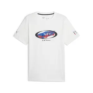 PUMA Mens Bmw M Motorsport Statement Car Graphic Crew Neck Short Sleeve Casual Tops Casual - White