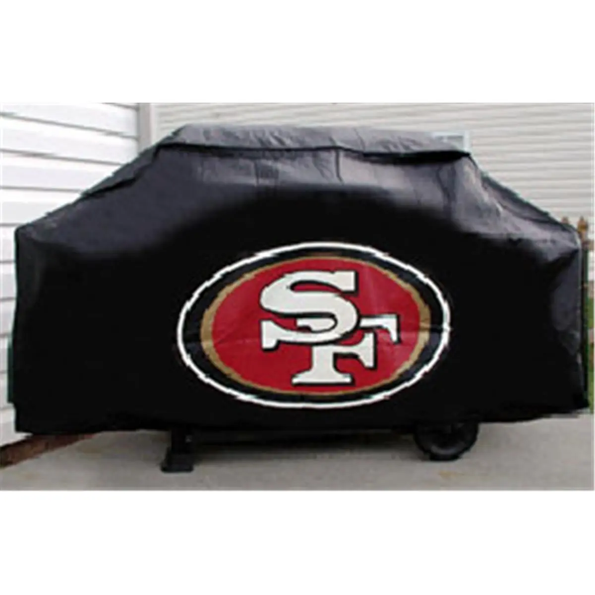 San Francisco 49ers Deluxe Barbeque Grill Cover - Flannel-Vinyl Construction, Printed Team Logo