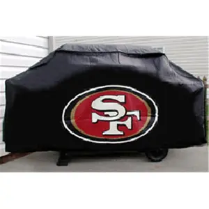 San Francisco 49ers Grill Cover Deluxe, Flannel, Vinyl, Deluxe Cover, Team Logo