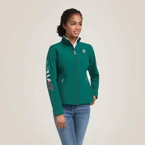 ARIAT WOMENS CLASSIC TEAM SOFTSHELL MEXICO JKT GREEN
