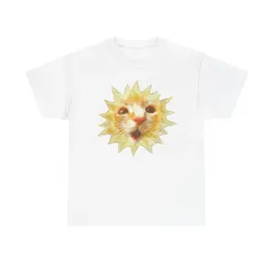 Cat Sun Meme Tshirt, 100% Cotton Unisex Funny Shirt