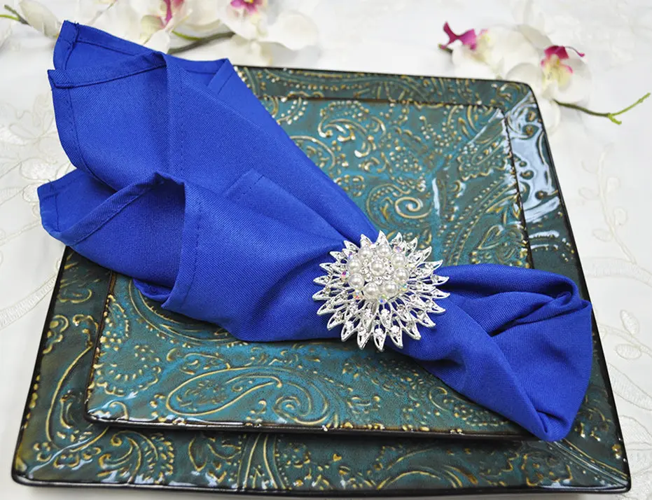20"x20" Premium Polyester Napkins - Royal Blue (10pcs/pk)